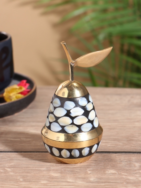 Шкатулка «Груша», латунь с перламутром, 6×6×12 см, чёрная Шкатулка «Груша», латунь с перламутром, 6×6×12 см, чёрная