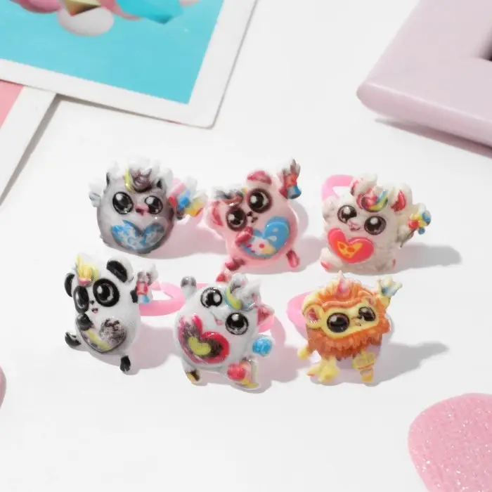 Кольцо детское «Выбражулька» весёлые зверюшки, форма МИКС, цветное Кольцо детское «Выбражулька» весёлые зверюшки, форма МИКС, цветное