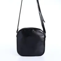 Сумка женская кросс-боди на молнии, 19&times;7&times;18 см, чёрная