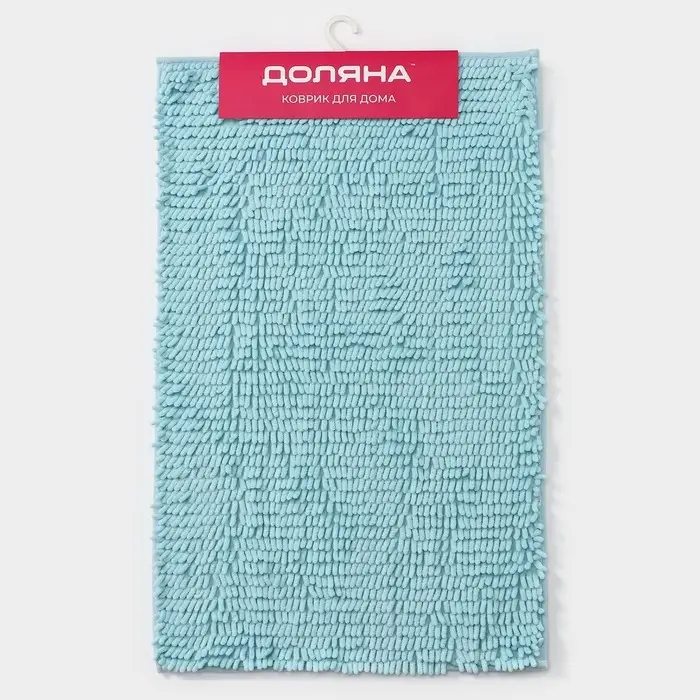 Коврик для ванной Доляна &laquo;Букли длинные&raquo;, 50&times;80 см, длина букли 2 см, голубой