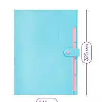 Папка А4, 5 отделений, Calligrata, 600 мкм, на кнопке, голубая, матовая Папка А4, 5 отделений, Calligrata, 600 мкм, на кнопке, голубая, матовая