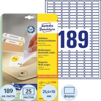 Этикетки самоклеящиеся L4731REV-25Удаляемые,25.4х10мм,IJ+L+K+CL,4725шт/уп