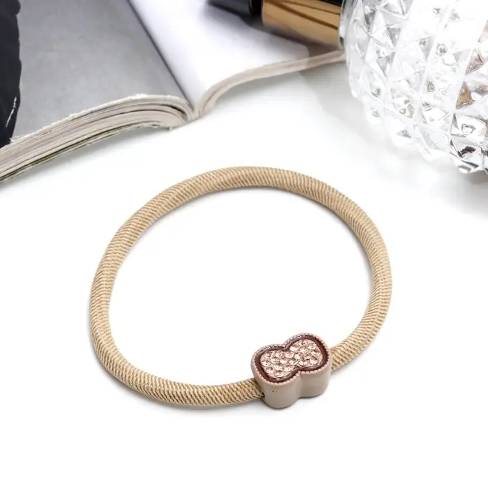 Резинка для волос &laquo;Алеста блеск&raquo;, бант, 5 см, бежевый