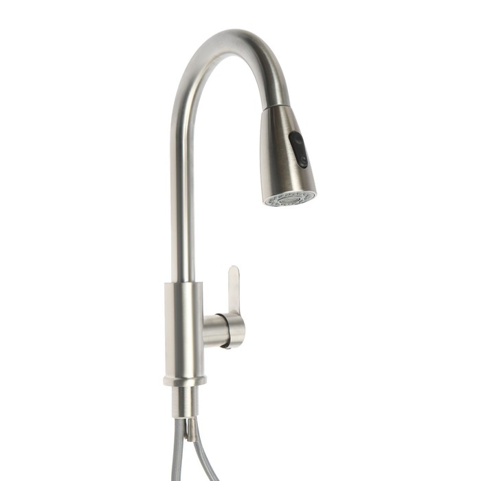 Смеситель для кухни ZEIN Z2940, выдвижной излив, 2 режима, картридж 35 мм, нерж.сталь, сатин Смеситель для кухни ZEIN Z2940, выдвижной излив, 2 режима, картридж 35 мм, нерж.сталь, сатин