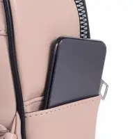 Рюкзак-мини женский на молнии, с карманом, размер 21&times;12&times;27 см, бежевый