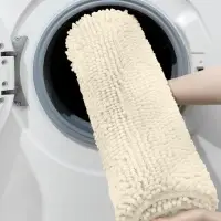 Коврик для дома LaDо́m, букли, плотность 1400 г, 50&times;80 см, велюровый, молочный