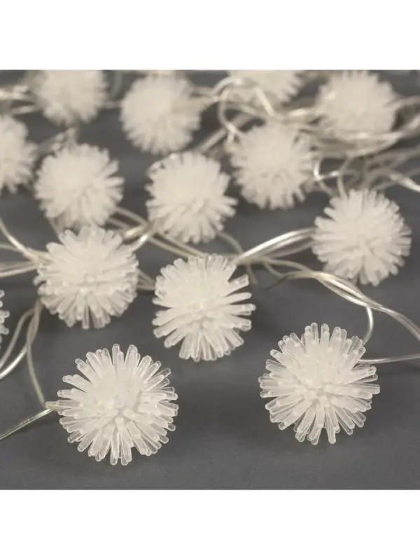 Гирлянда &laquo;Нить&raquo; 5 м с насадками &laquo;Ёжики цветные&raquo;, IP20, прозрачная нить, 20 LED, свечение мульти (RG/RB), мигание, 220 В