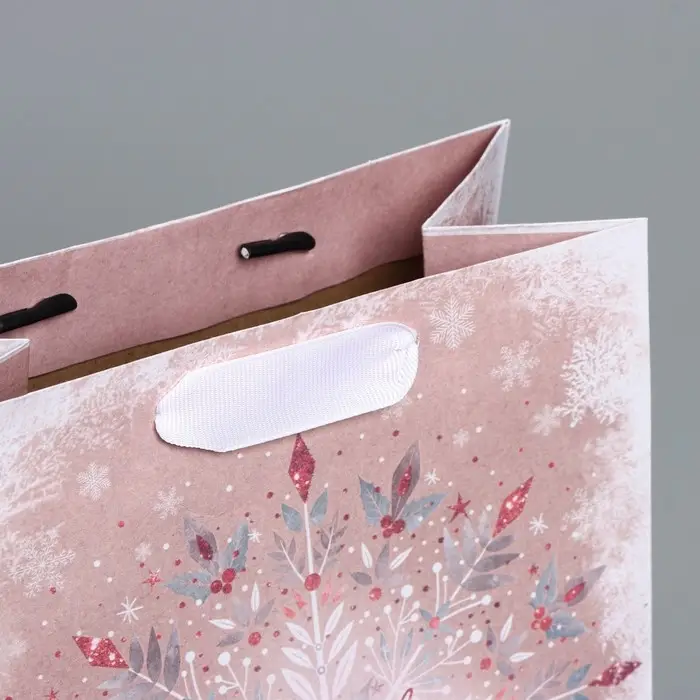 Пакет крафтовый вертикальный &laquo;Снежинка&raquo;, MS 18 &times; 23 &times; 10 см