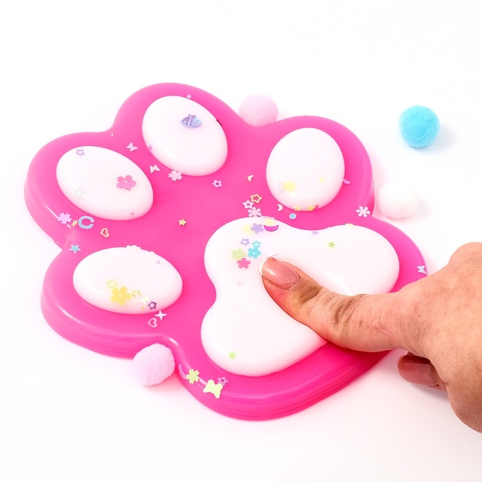 Сквиш антистресс - игрушка «Кошачья лапка», с блёстками, МИКС