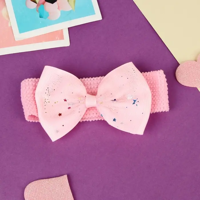 Повязка для волос Повязка для волос "Выбражулька" падающая звезда, 16х3 см, розовый