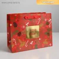 Пакет подарочный новогодний ламинированный «Время волшебства», MS 23 х 18 х 10 см