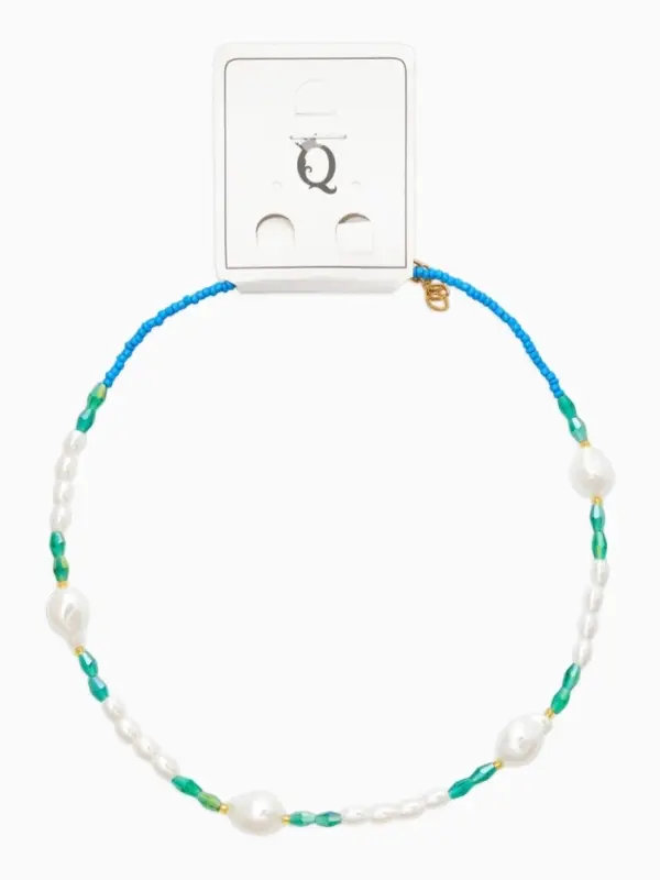 Чокер "Морской мир" жемчуг барочный, цвет голубо-белый в золоте