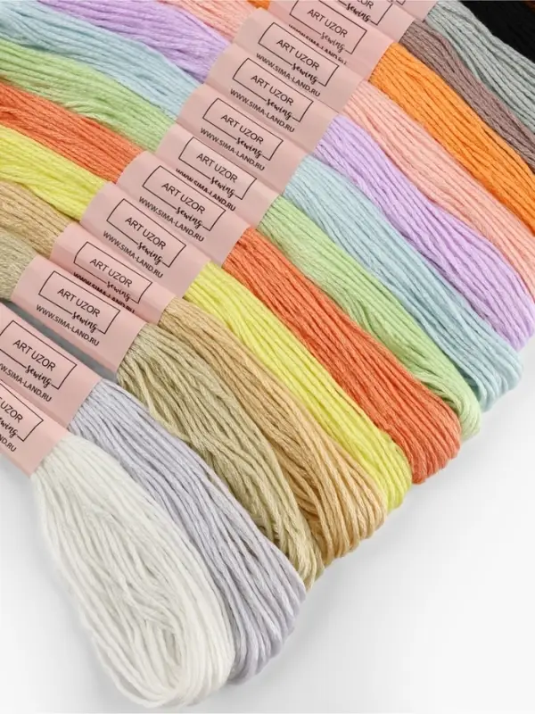 Нитки мулине, №3/4, 8&plusmn;1 м, набор 24 шт., разноцветные