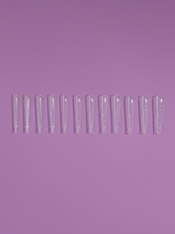 Верхние формы для наращивания в контейнере, 120 шт, 12 размеров, цвет прозрачные