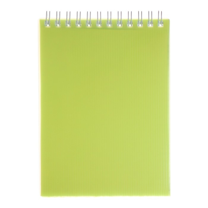 Блокнот А6, 80 листов клетка, на гребне LINE NEON желтый, пластиковая обложка, микроперфорация на отрыв