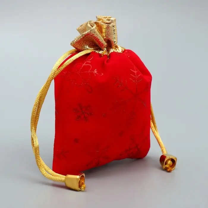 Мешочек подарочный замша «Поздравляю тебя», снежинки, тиснение, 10 х 12 см +/- 1.5 см Мешочек подарочный замша «Поздравляю тебя», снежинки, тиснение, 10 х 12 см +/- 1.5 см