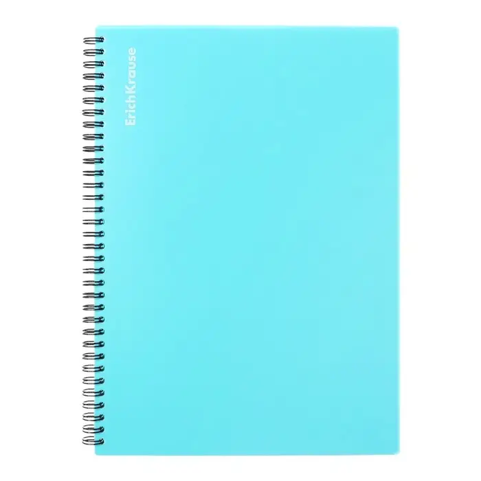 Тетрадь на спирали ErichKrause. Pastel А4, 80 листов, в клетку, пластиковая обложка, блок офсет, МИКС