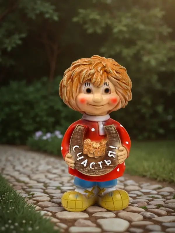 Садовая фигура из полистоуна &laquo;Домовичок Счастья&raquo;, 28&times;11&times;13 см