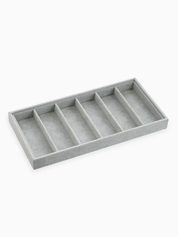Подставка для украшений QF, 6 ячеек, 38&times;18.5&times;3.5 см, серая