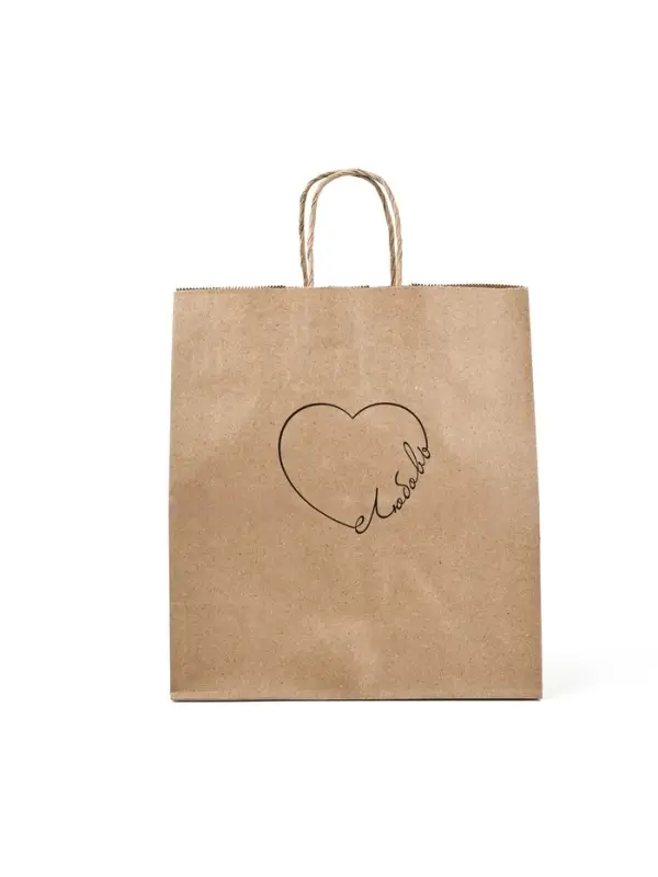 Пакет подарочный крафтовый «Сердце», 22 х 25 х 12 см