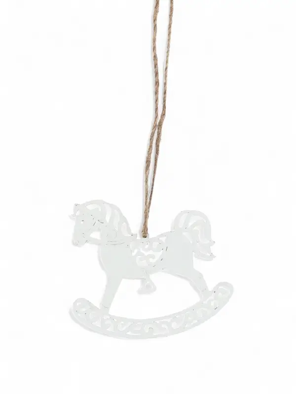 Ёлочное украшение Ёлочное украшение "Лошадка" резная 9х8 см, Белый