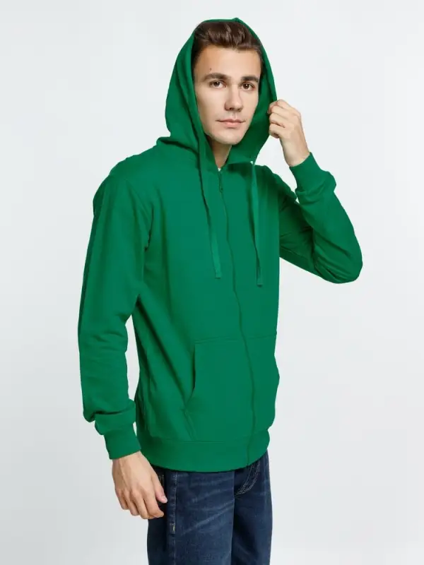 Толстовка на молнии с капюшоном Siverga 2.0, зеленая, размер XS