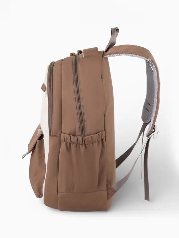 Рюкзак 31*14*44 см, 2 отд. 3 н/карм+пенал, Комби корич/бел