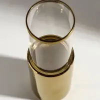 Подсвечник на 1 свечу &laquo;Хром&raquo;, керамика, стекло, d=7.5 см, золото, 9.2&times;9.2&times;29.5 см
