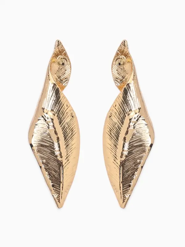 Серьги металл &laquo;Богема&raquo;, скрученный листок, цвет золото