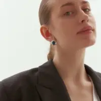 Серьги &laquo;Сияние ночи&raquo; круг, синие в серебре