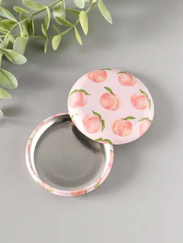 Шкатулка металл круглая "Фрукты и овощи" набор 12 шт 6,8х6,8х1,7 см