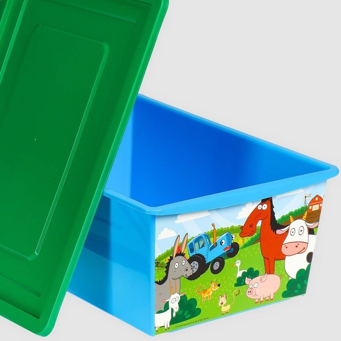 Ящик для игрушек, с крышкой, «Синий трактор», объём 30 л Ящик для игрушек, с крышкой, «Синий трактор», объём 30 л