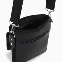 Сумка планшет муж, 19*2*23, 2 отд на молнии,  н/карм, длин рег ремень, черный