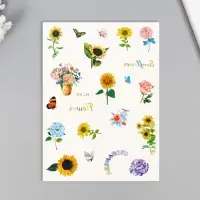 Переводные тату на тело цветные «Цветочные бутоны», 24×14.5 см, МИКС