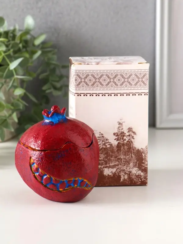 Шкатулка "Гранат" 9х8,5х8 см, синий