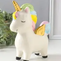 Копилка для денег &laquo;Единорожка с золотыми крылышками и рогом&raquo;, керамика, 15.5&times;6.9&times;18 см