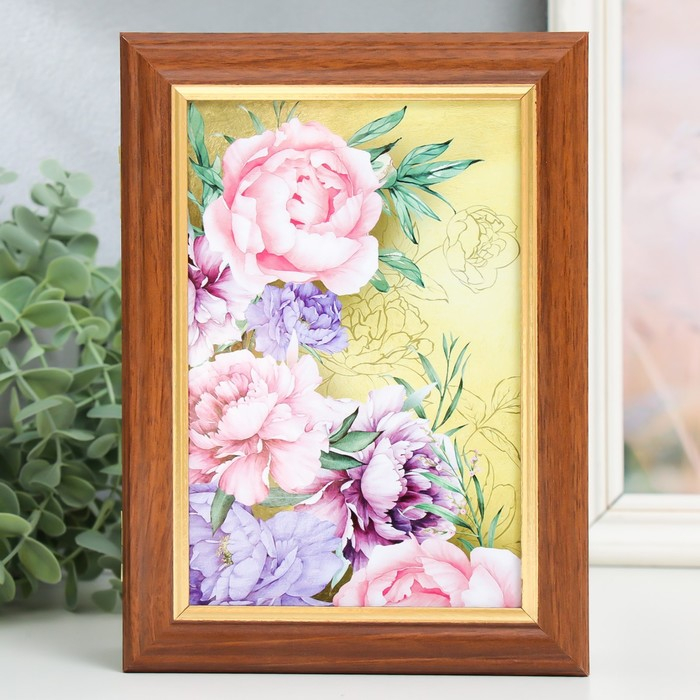 Ключница Ключница "Розовые пионы" орех 15х21 см