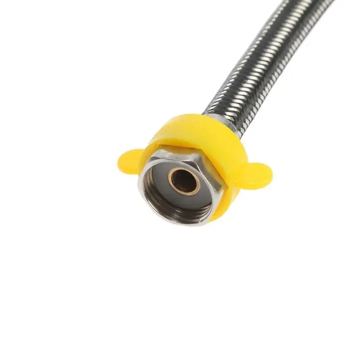 Подводка гибкая для воды ZEIN, фибро-нейлон, 1/2", гайка-гайка, 80 см, черная