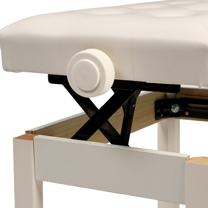 Банкетка для пианино Music Life сиденье 55х34, высота 48-58 см, белая, нагрузка 100 кг Банкетка для пианино Music Life сиденье 55х34, высота 48-58 см, белая, нагрузка 100 кг