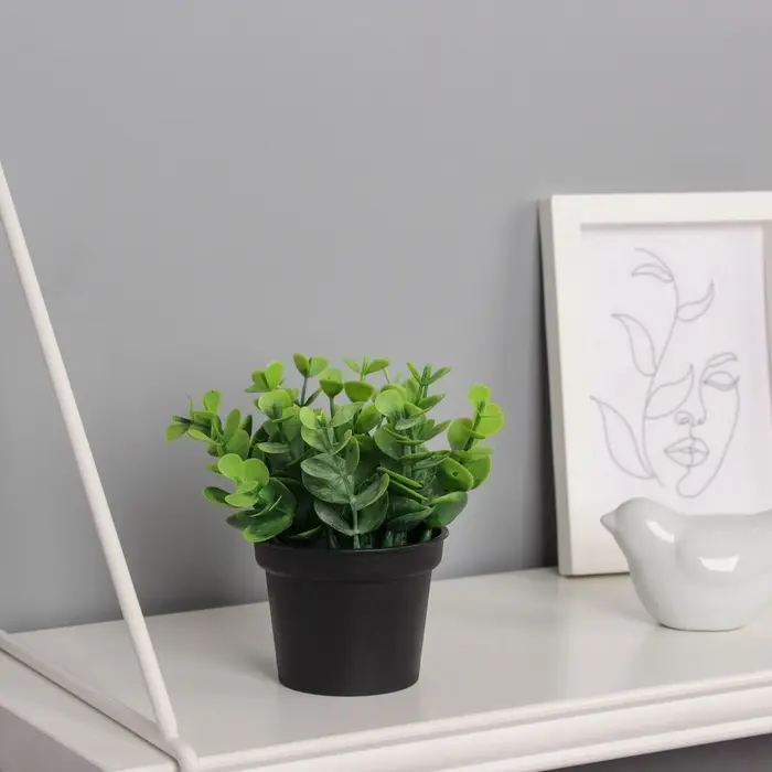 Искусственный цветок в горшке &laquo;Ива бойда мини&raquo;, 7&times;11 см, зелёный