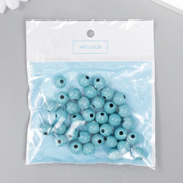 Бусины для творчества пластик Бусины для творчества пластик "Имитация бирюзы" d=1 см набор 20 гр
