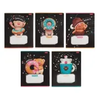 Тетрадь 18л кл Hatber "Кофейные коты", на скобе, скругл углы, 60-65г/м&sup2; 5В МИКС