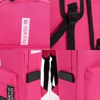 Рюкзак молодёжный на молнии, с карманами, размер 27&times;10&times;37.5 см, малиновый