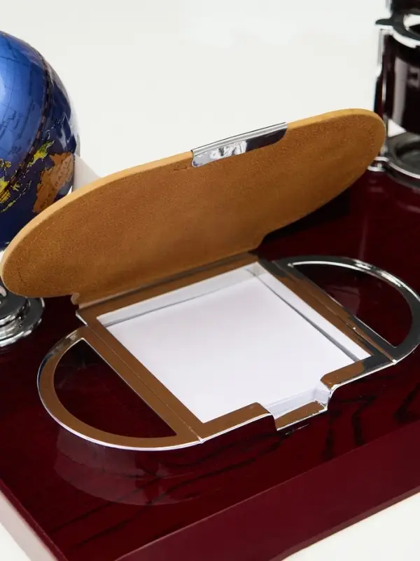 Набор настольный 5 в 1 с визитницей, красное дерево