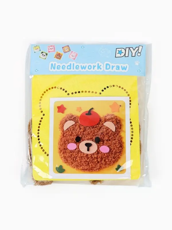 Вышивка по фетру "Медвежонок", 20,5*20,5 см, цвет желтый