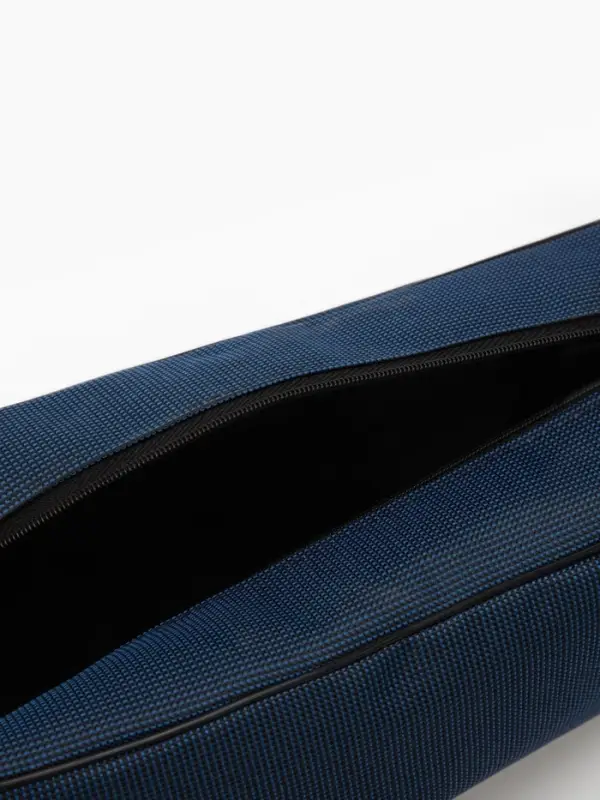 Косметичка на молнии дорожная, с ручкой, с сеткой, тёмно-синяя