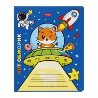 Тетрадь 12 листов в клетку Animals in space, обложка мелованный картон, МИКС