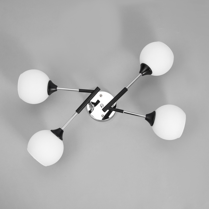 Люстра Люстра "Индис" 4хЕ27 40Вт черно-хромовый 60х60х26 см