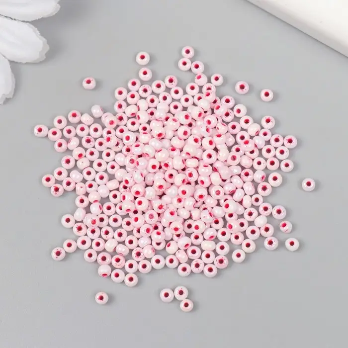 Бисер стекло 8/0  Бисер стекло 8/0 "Цветная серединка. Красная фасоль" 10 гр