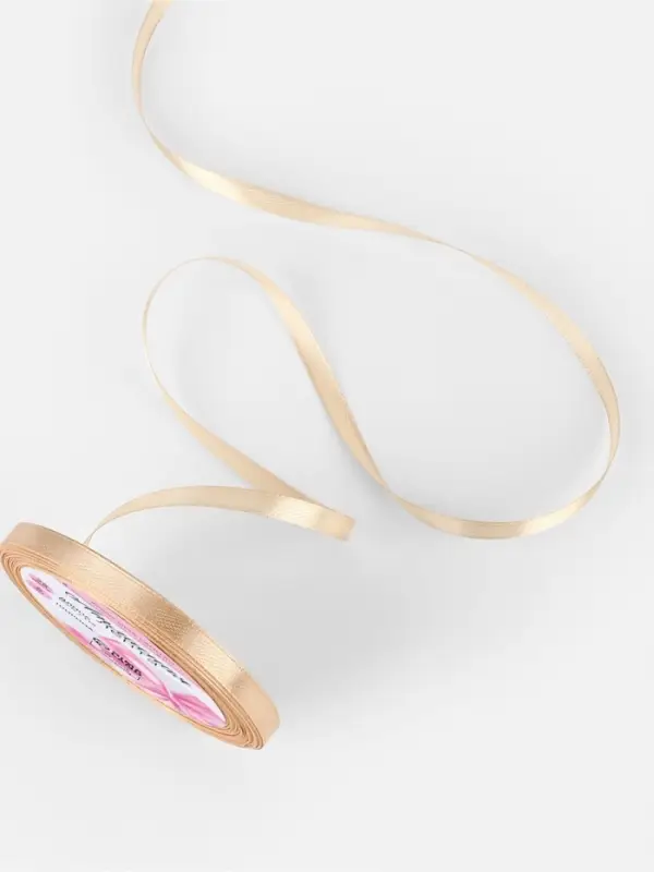 Лента атласная, 6 мм &times; 23 &plusmn; 1 м, цвет бежевый №267